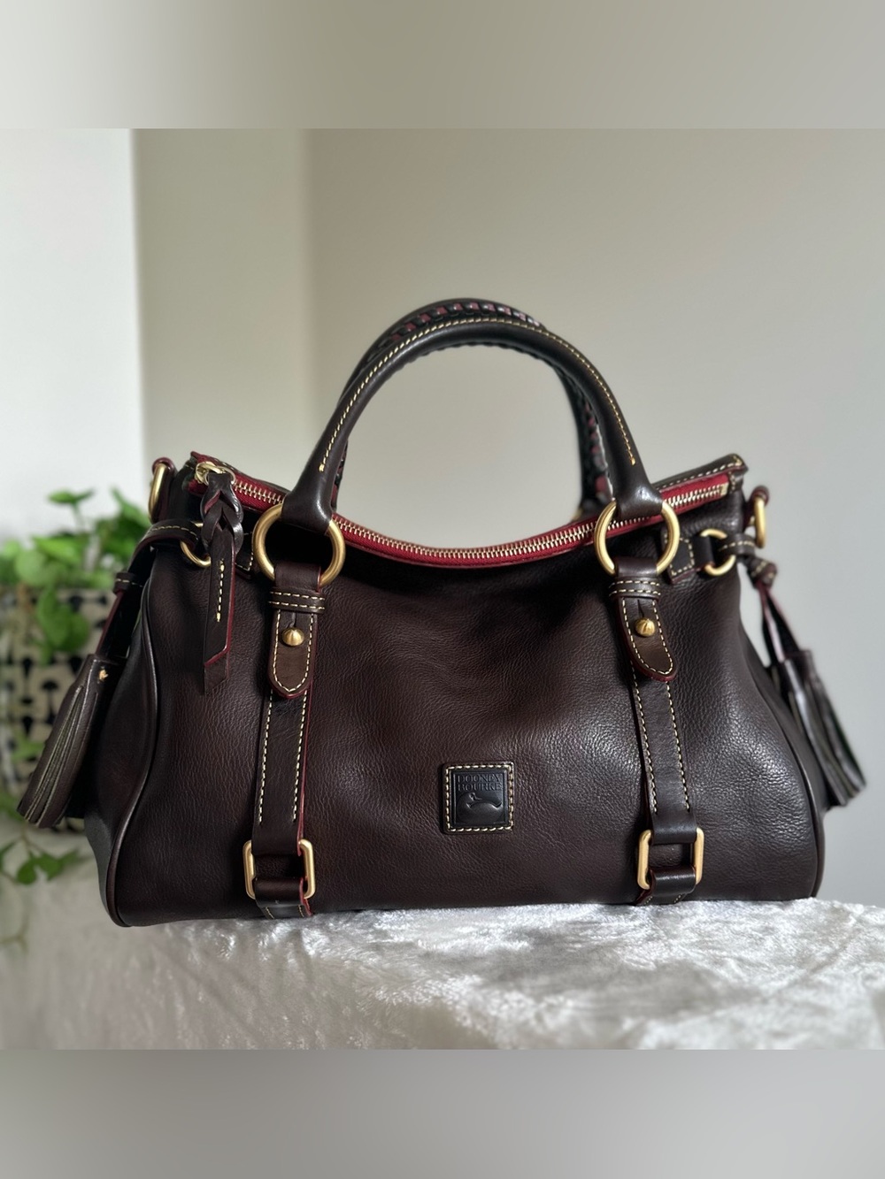 Dooney & Bourke Vintage Florentine Satchel in T’Moro Brown NWOT - Picture 9 of 16